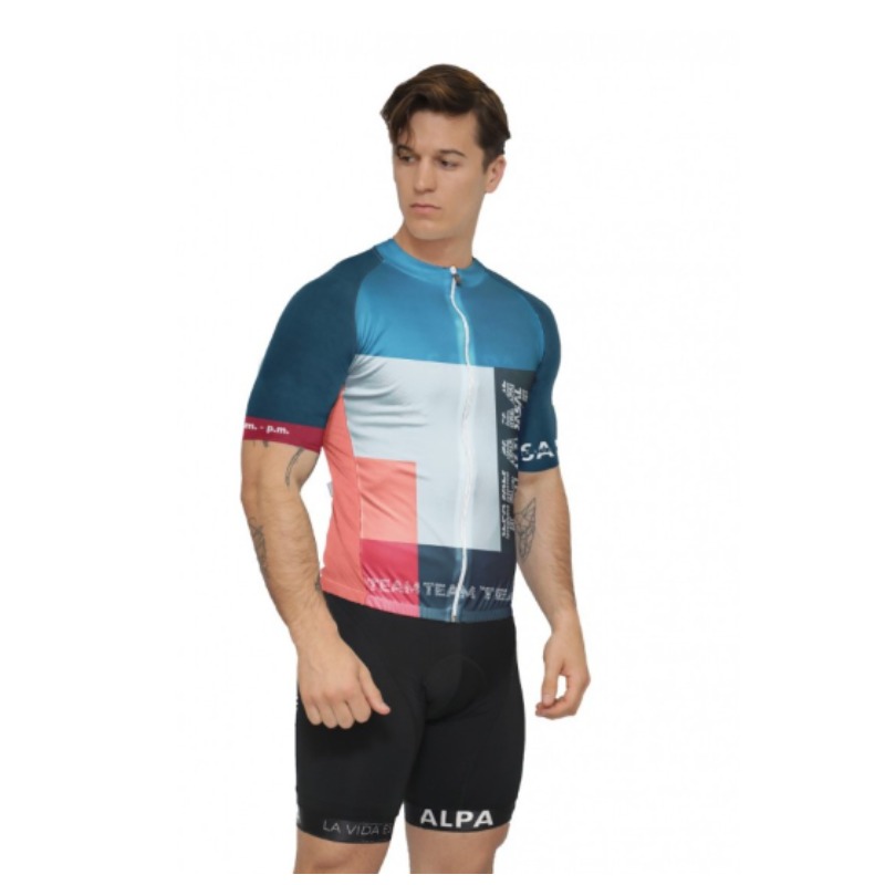 Jersey De Ciclismo -salpa Waterloo- Talle M. Azul, Blanco Y Rojo. Unisex
