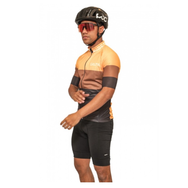 Jersey De Ciclismo -salpa Thuin- Talle M. Naranja, Marron Y Negro. Unisex