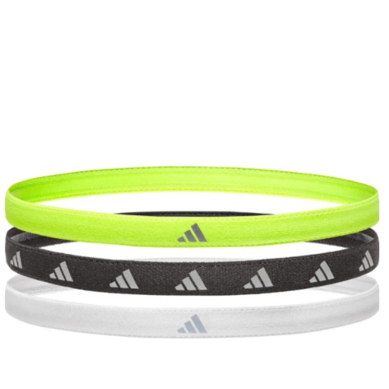 Set De Vinchas X 3 - Verde Limon, Negro Y Blanco - Adidas Fitness