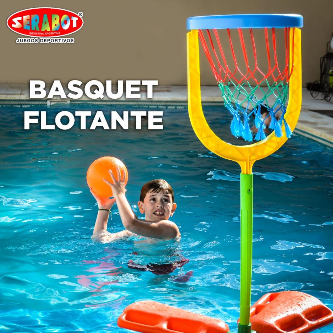 Aro De Basquet Flotante Con Mastil Y Pelota-  Marca Serabot