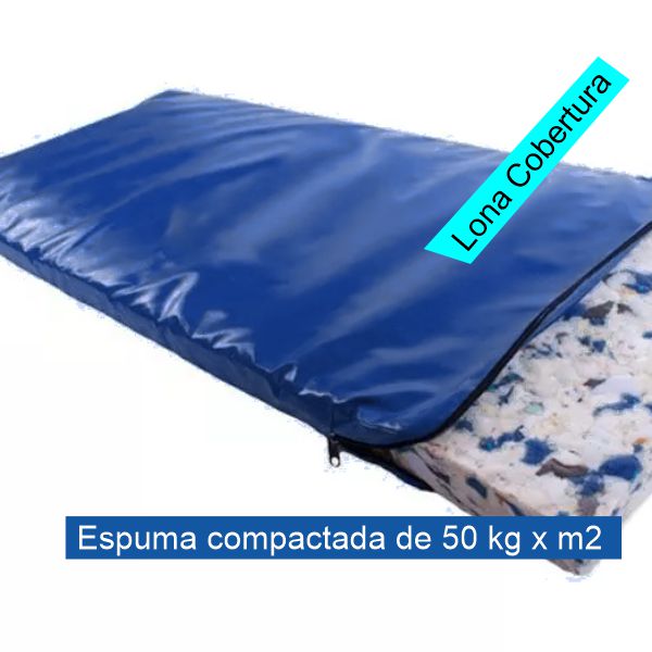 Colchoneta De 1,20 X 0,60 X 0,04 Mts. Espuma Compactada (50 Kgs) Lona Cobertura. Color Azulmarino