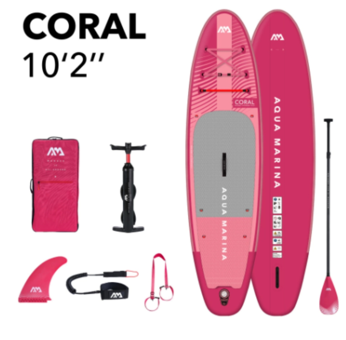 Tabla  Sup - Surf - Aqua Marina Coral Raspberry - Inflable