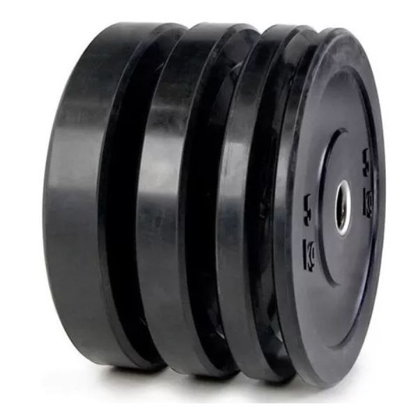 Disco Bumper De 10 Kg C/  Estampado Negro 