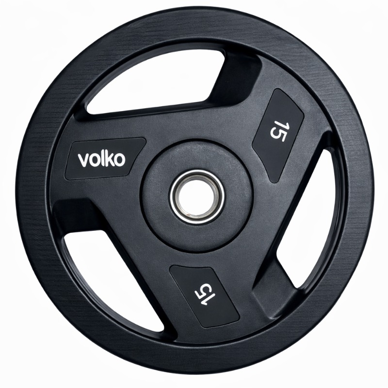 Disco Olimpico Triple Agarre 15 Kg. Recubierto En Goma. Volko