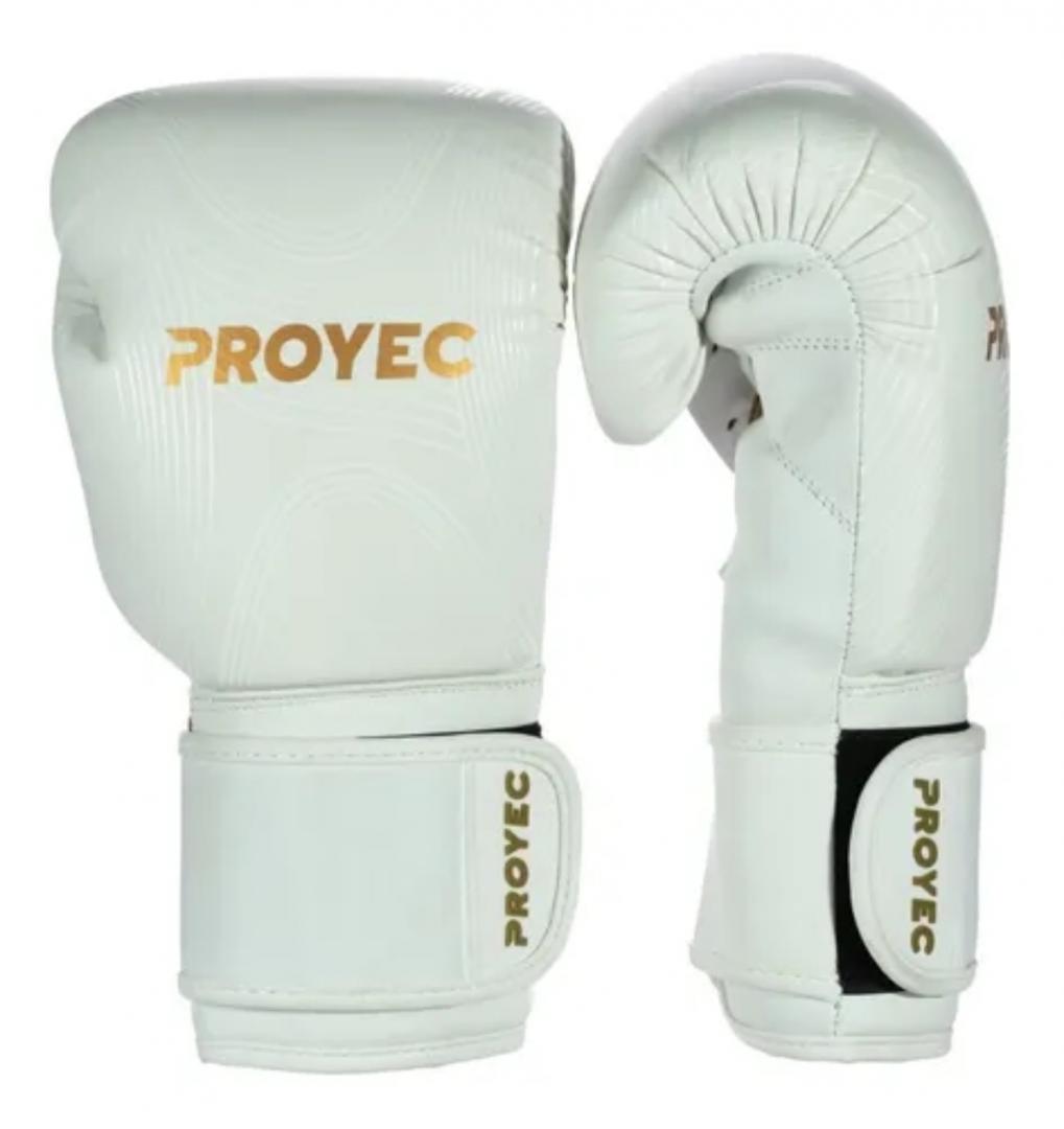 Guante Boxeo C/velcro Cuero Sint  -platinum - 12 Oz - Marca Proyec