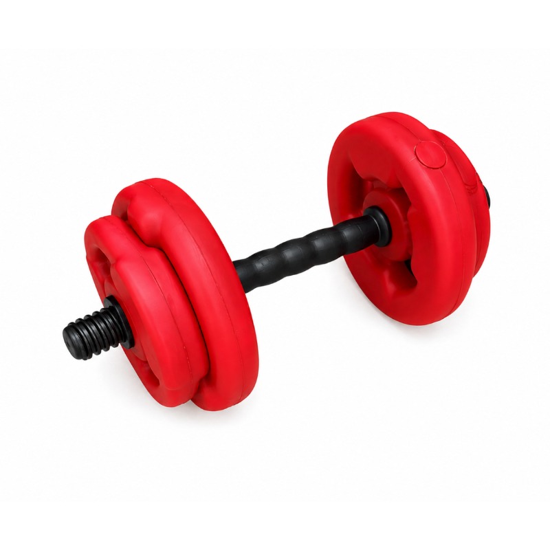 Kit De 2 Mancuernas  Plasticas + 7.5kg En Discos Plasticos