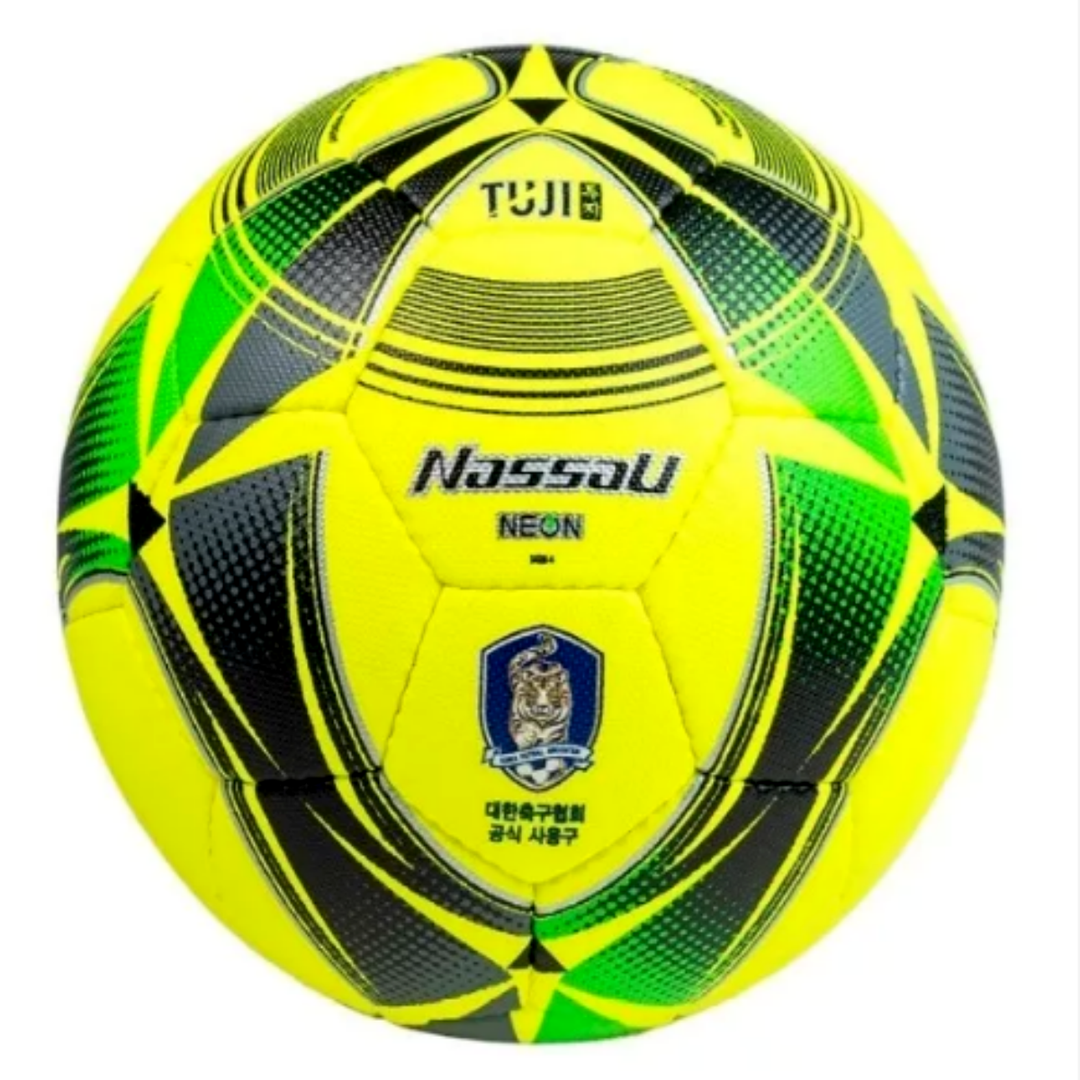 Pelota De Futsal Nassau- Mod Tuji Neon  Nº 4 - Cosida -- Amarilla -- Prof.
