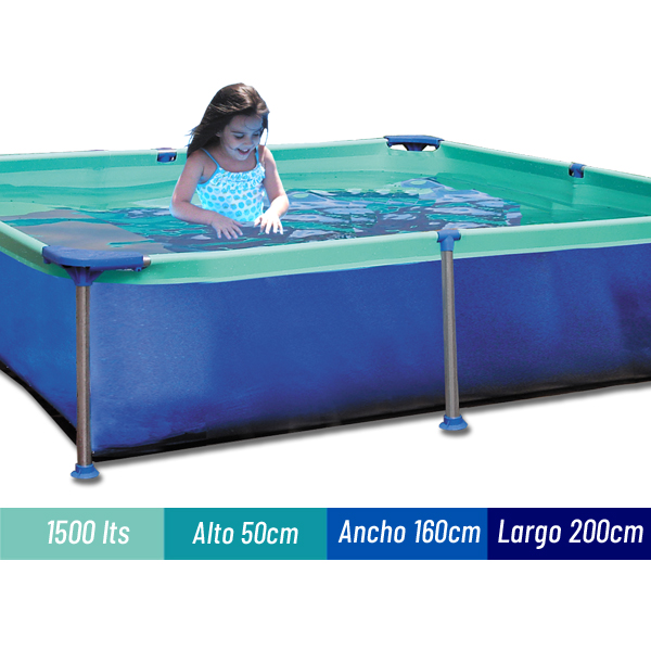 Pileta De Lona Linea Azul Chica - 50x160x200 Cm - 1500 Lt. 