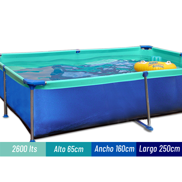 Pileta De Lona Linea Azul Mediana - 65x160x250 Cm - 2600 Lt. 