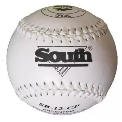 Pelota Softball - Marca South 12 Pulgadas - Color Blanco.  Costuras Blancas. Sb-12-cp