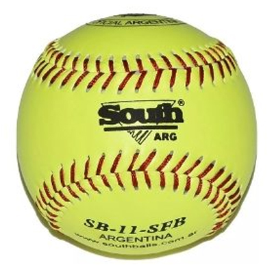 Pelota Blanda Softball De 11 Pulgadas - Marca  South  Color Amarillo