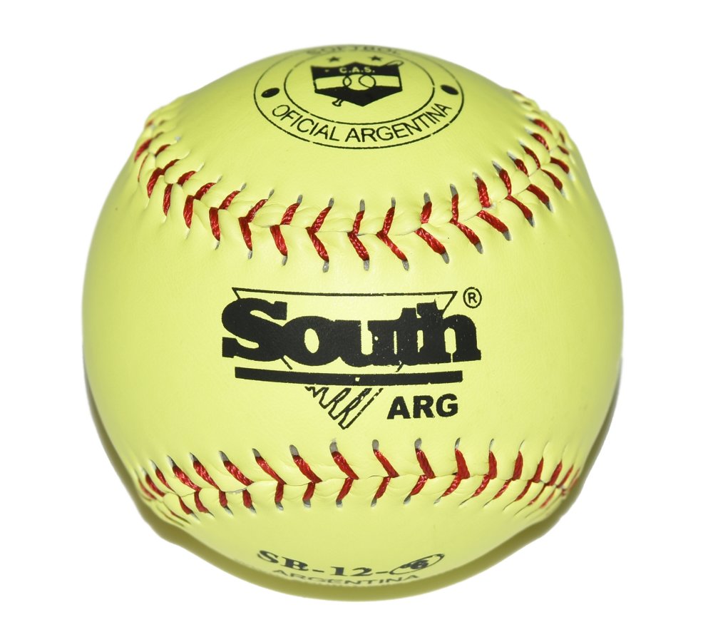 Pelota  De Softball 12 Pulgadas  Modelo -sb-12-e6 - Amarilla - Primera División - Marca South