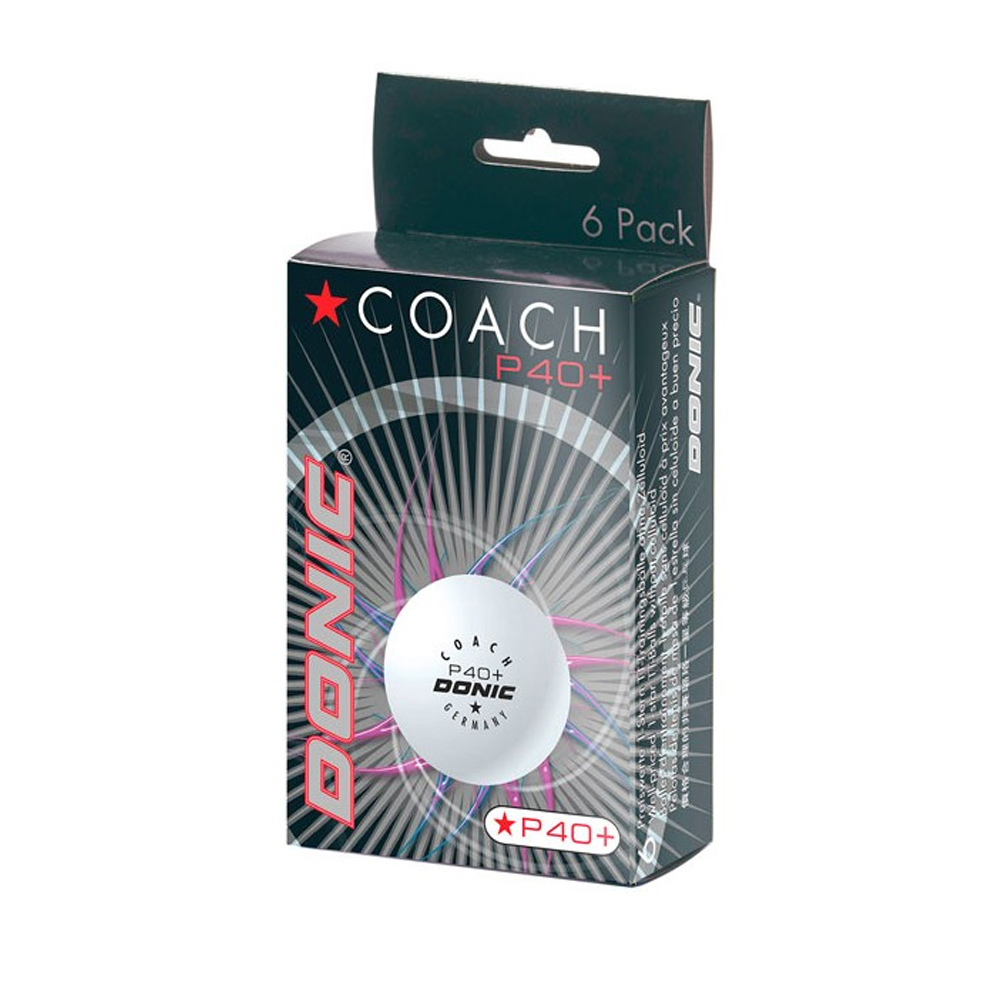 Kit Pelotas  Ping Pong - Donic  Coach P40 Mm - Pack X 6