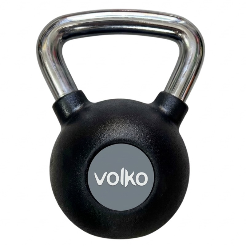 Pesa Rusa / Kettebell - 20 Kg. -  Caucho Con Agarre Cromado  - Volko