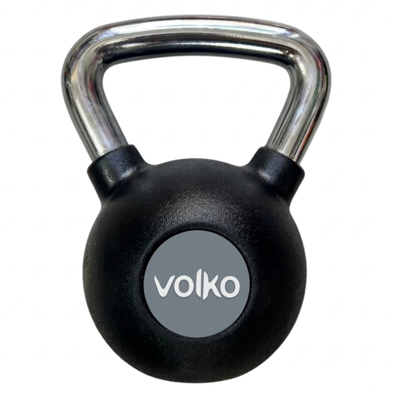 Pesa Rusa / Kettebell - 22 Kg. -  Caucho Con Agarre Cromado  - Volko