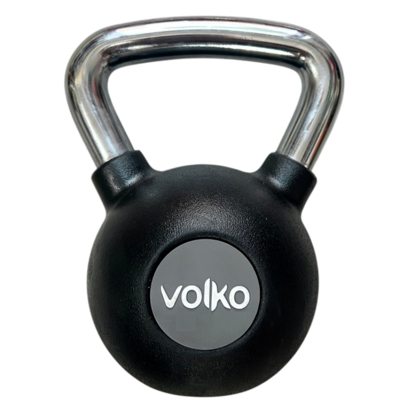 Pesa Rusa / Kettebell - 6 Kg. -  Caucho Con Agarre Cromado  - Volko