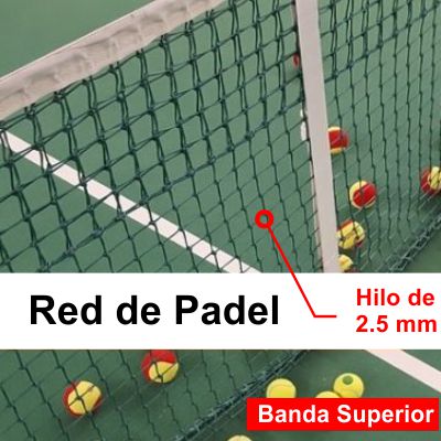 Red De Paddle -  10,40x1,00 Mts - Hilo 2.5 Mm -malla 04x04 - Polietileno - Simple Banda Superior Cosida Con Tensor De Soga