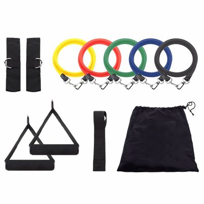 Set De 5 Bandas De Diferentes Tensiones Con 2 Manijas Y 2 Tobilleras -  Get Fit