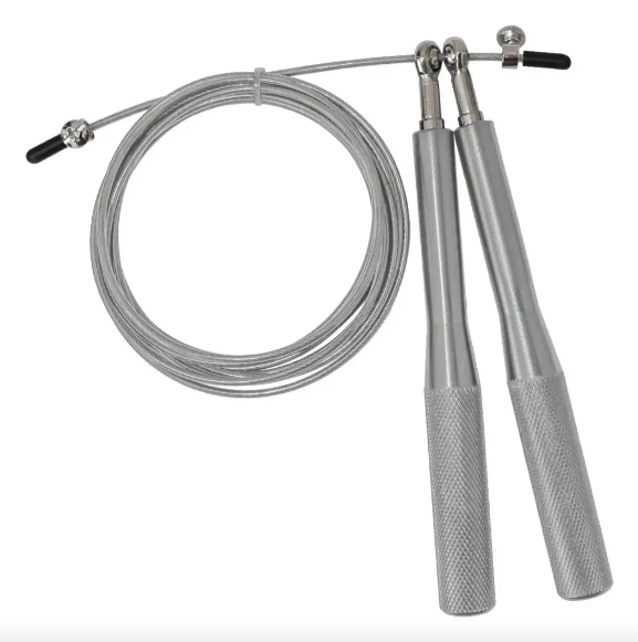 Soga De Crossfit - Mango De Aluminio Con Ruleman - Cable De Acero Regulable - Powertech -
