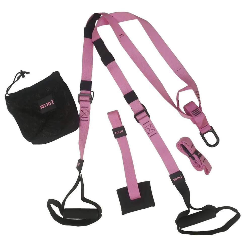 Suspensor  Para Entrenamiento Funciona - Simil Trx. -color--rosa- - Marca Get Fit